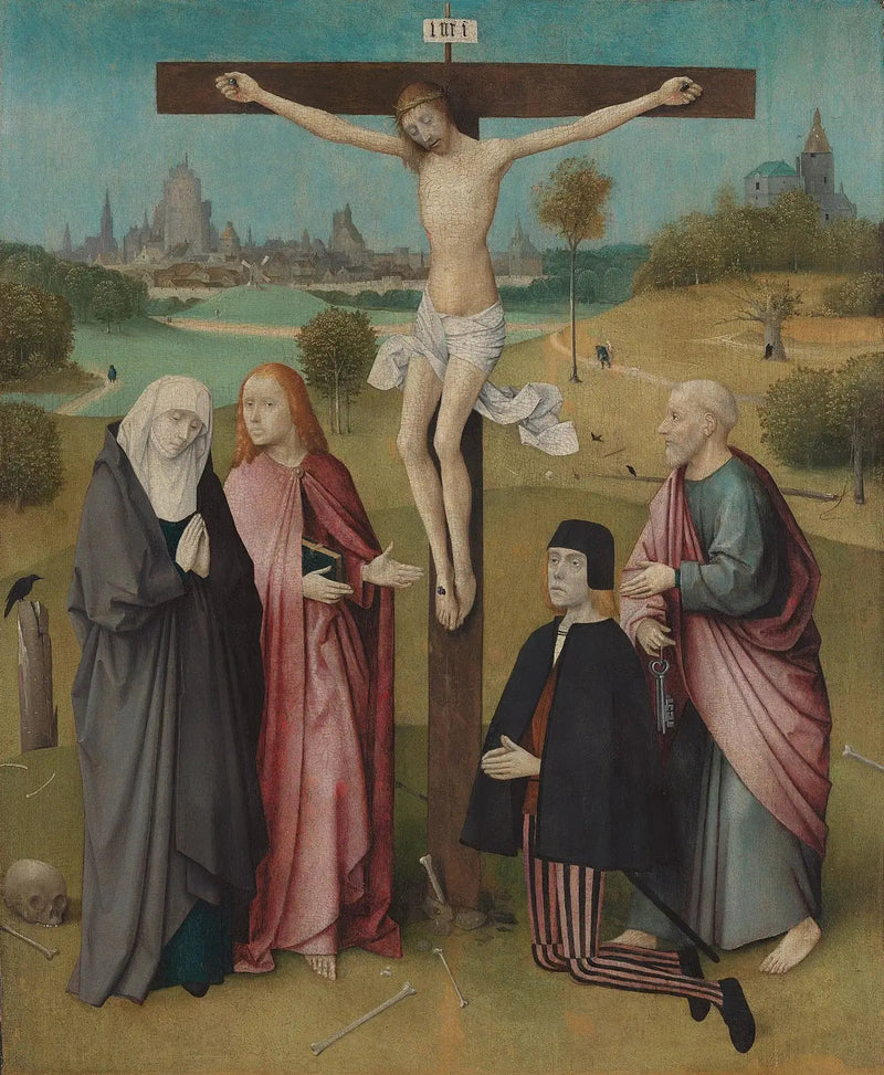 Kreuzigung mit einem Stifter - Hieronymus Bosch