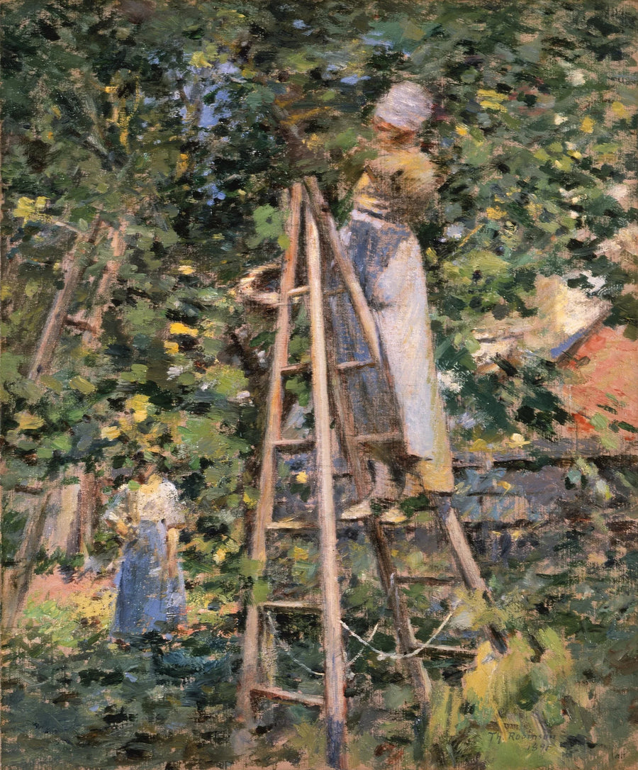 Pfückarbeit von Pflaumen - Theodore Robinson