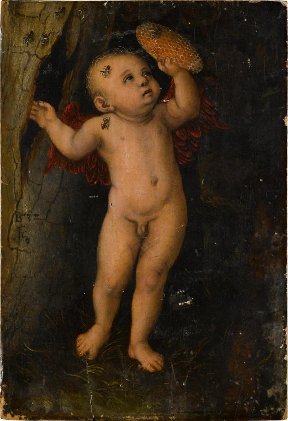 Cupidon comme voleur de miel - Lucas Cranach the Elder image 1 copie peinte à la main à l’huile