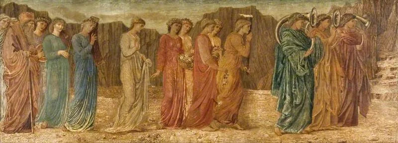 Cupidon und Psyche - Grüne Wandmalereien des Palastes - Edward Burne-Jones