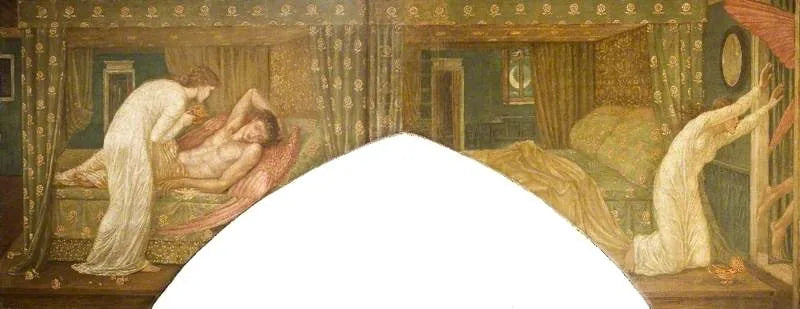 Cupid und Psyche - Grüne Wandmalereien des Palastes - Edward Burne-Jones