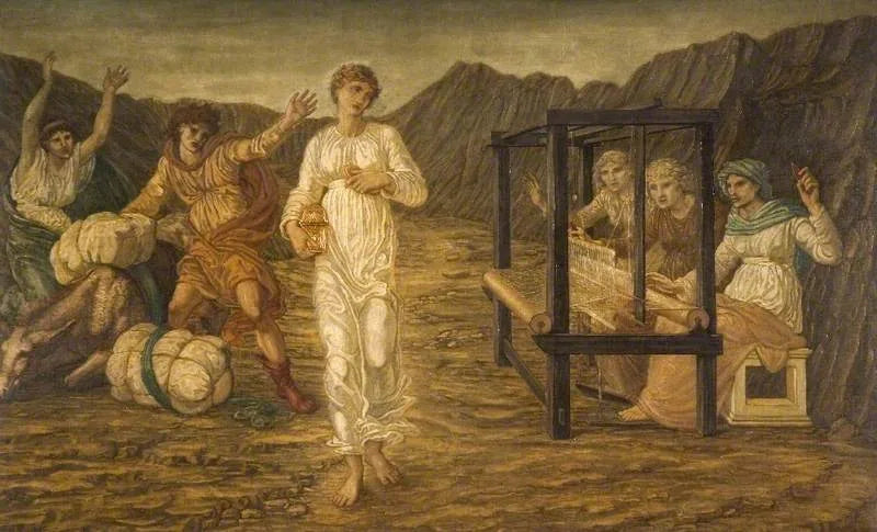 Cupidon und Psyche - Grüne Wandmalereien des Palastes - Edward Burne-Jones