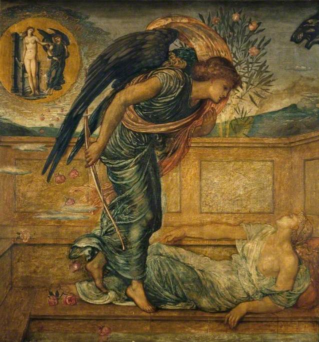 Cupid und Psyche - Grüne Wandmalereien des Palastes - Edward Burne-Jones