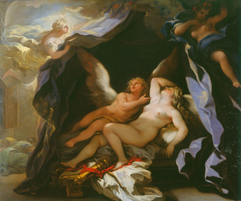 Cupidon besucht die schlafende Psyche - Luca Giordano