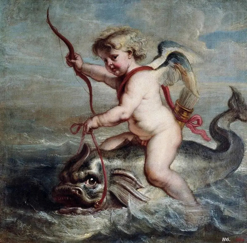 Cupido auf einem Delfin - Peter Paul Rubens