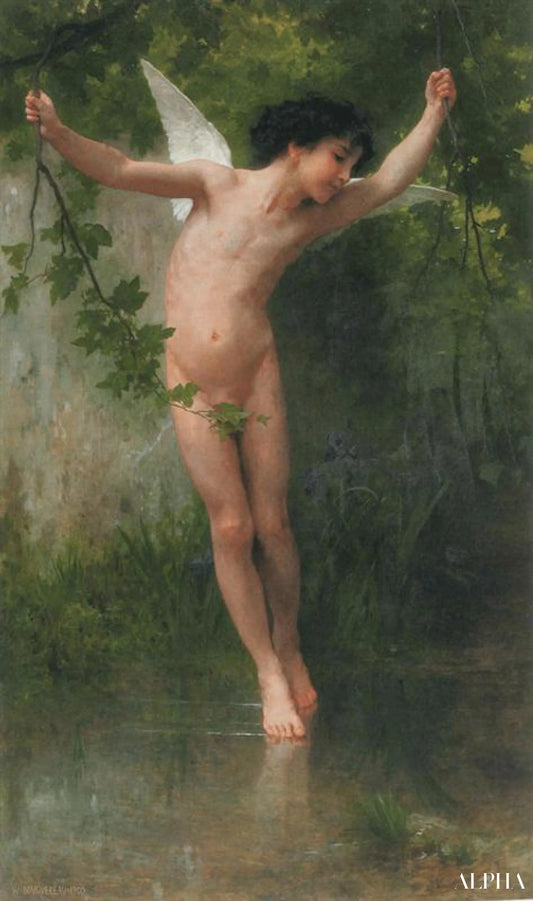 Cupidon volant au-dessus de l'eau - William Bouguereau - Reproductions de tableaux et peintures haut de gamme