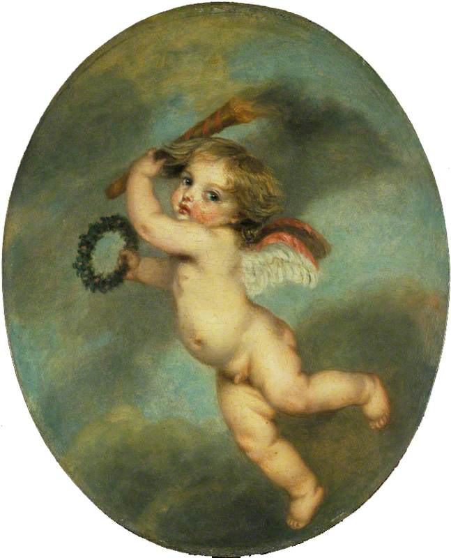 Fliegender Cupid mit Fackel - Jean-Baptiste Greuze