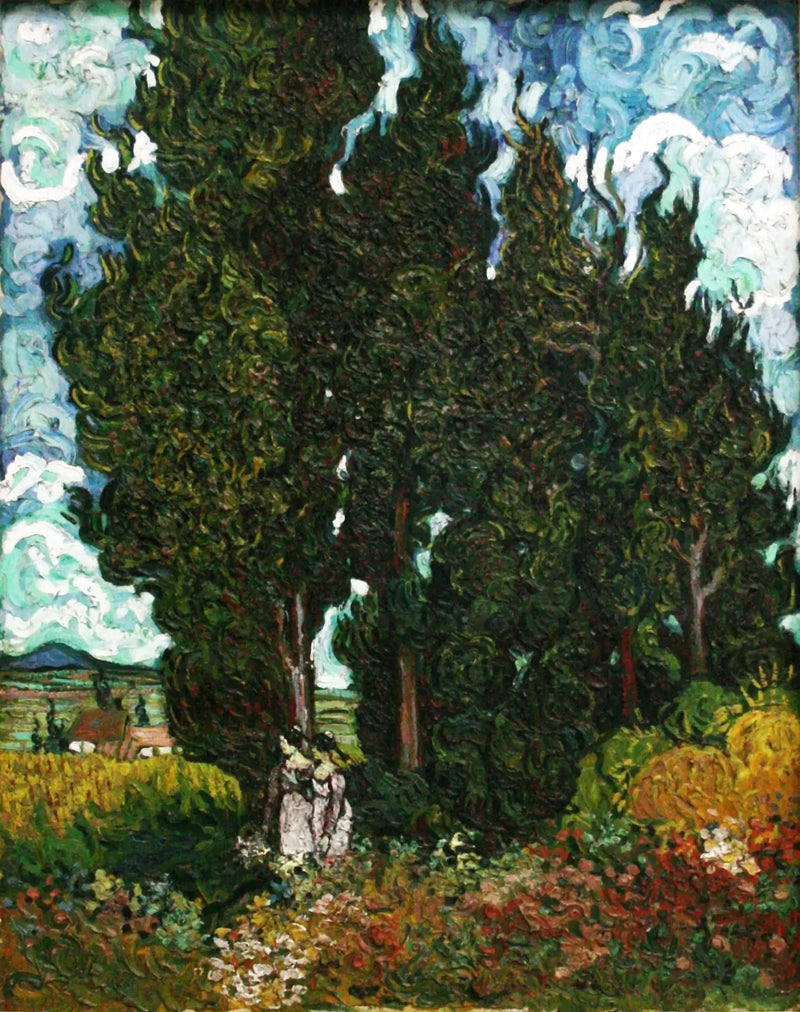 Zypressen mit zwei Figuren - Vincent van Gogh