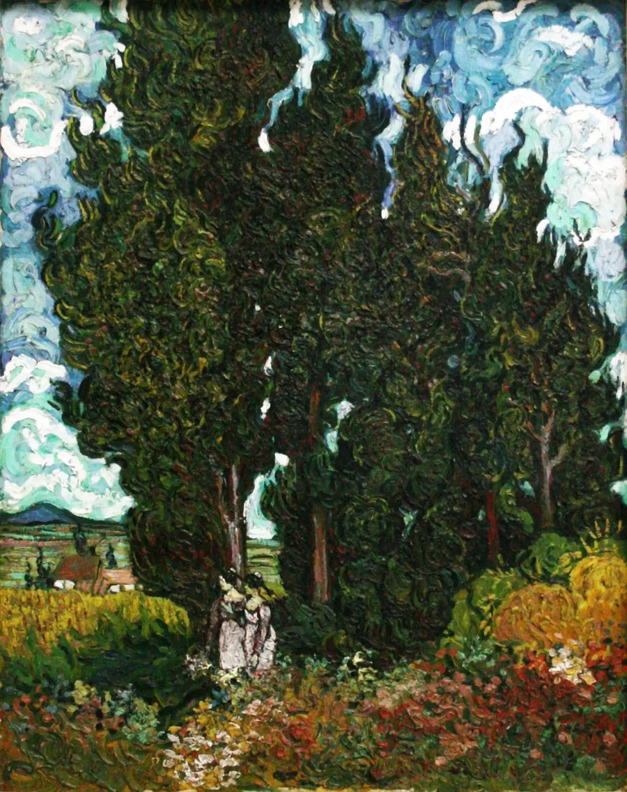 Zypressen mit zwei Figuren - Vincent van Gogh