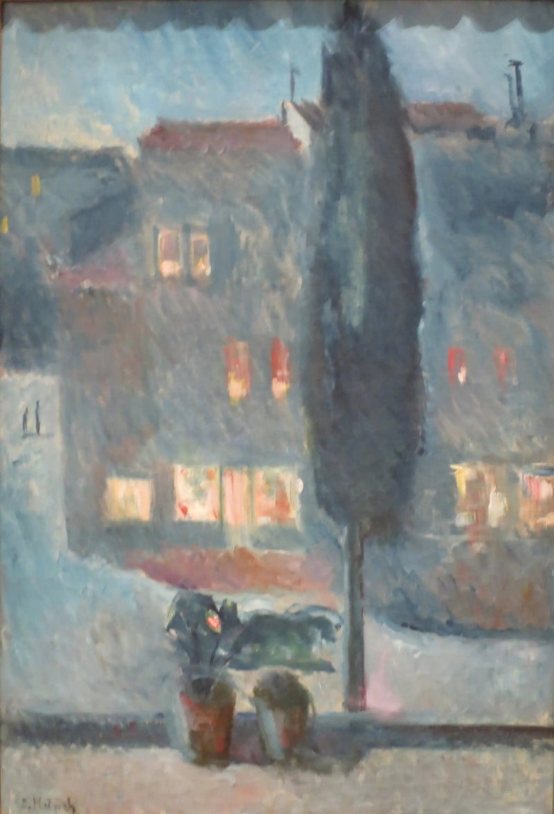 Zypressen im Mondschein - Edvard Munch
