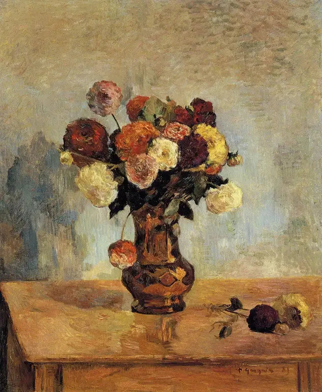 Dahlien in einer Kupfervase - Paul Gauguin