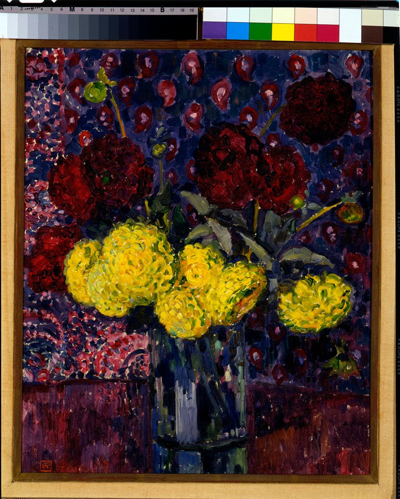 Dahlien in einer Vase - Théodore van Rysselberghe