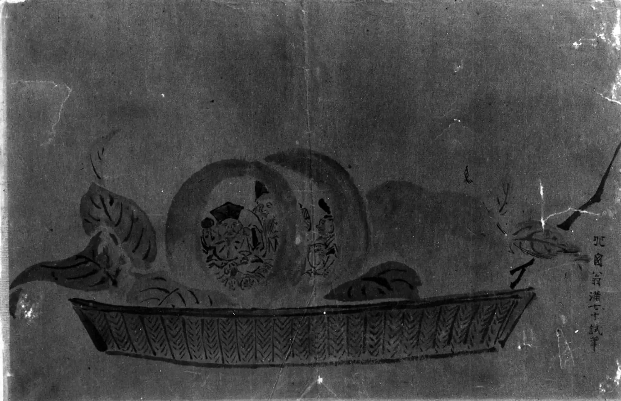 Daikoku, Juro et Ebisu (Dieux de la chance) - Hokusai image 1 reproduction de peinture à l’huile