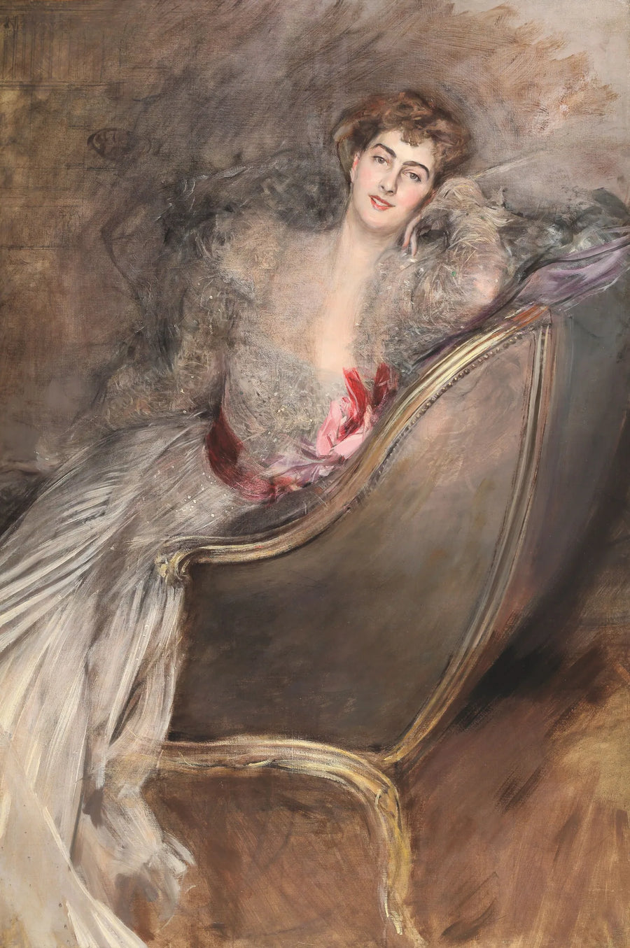 Damenliege auf einer Chaiselongue - Giovanni Boldini