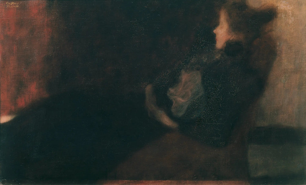 Dame au coin du feu (Dame am Kamin) - Gustav Klimt image 1 reproduction artisanale de tableau