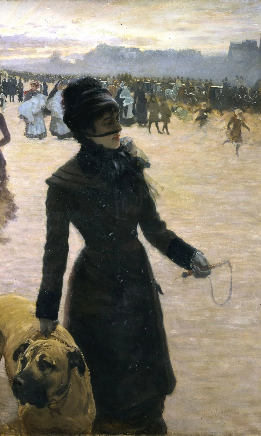 Dame mit einem Hund - Giuseppe De Nittis