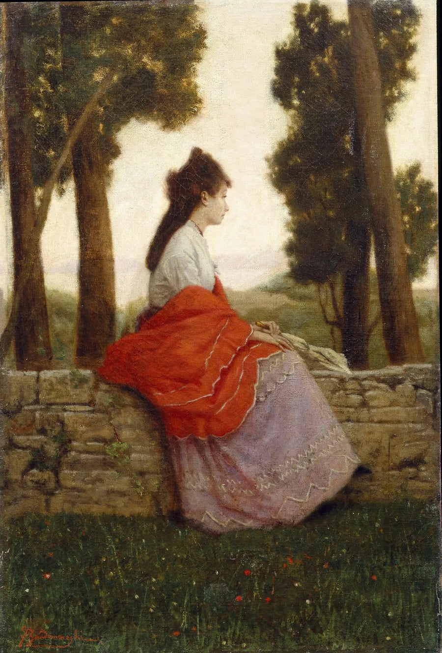 Dame im Park - Federico Zandomeneghi