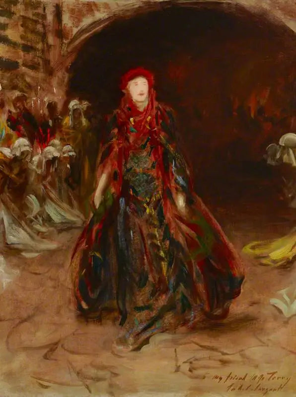 Dame Ellen Terry (1847-1928) dans le rôle de Lady Macbeth dans « Macbeth » de William Shakespeare - John Singer Sargent image 1 reproduction artisanale de tableau