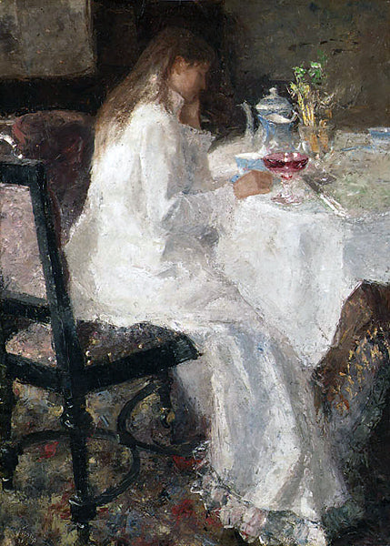 Dame en blanc - Jan Toorop image 1 copie peinte à la main à l’huile