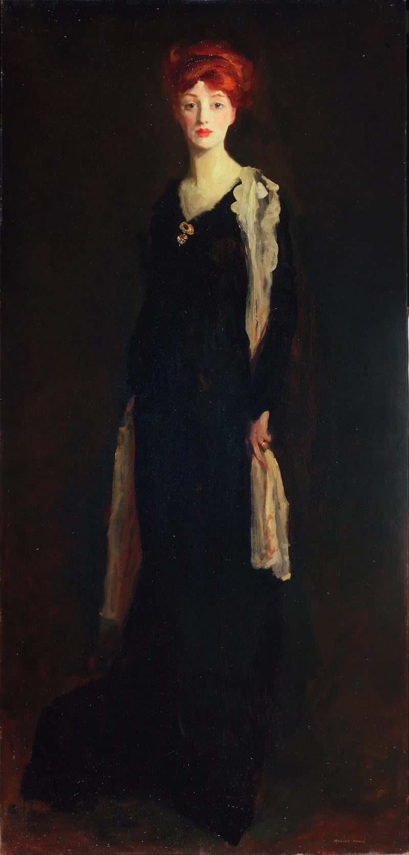 Dame in Schwarz mit einem spanischen Schal (O in Schwarz mit einem Schal) - Robert Henri
