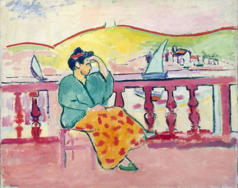 Dame auf einer Terrasse - Henri Matisse