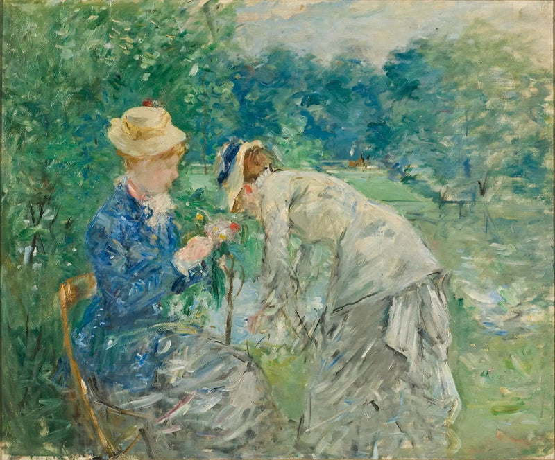 Damen beim Blumenpflücken - Berthe Morisot