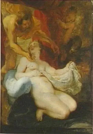 Danaë empfängt Jupiter in Gestalt eines Goldregens (Ovid, Metamorphosen 4:611) - Peter Paul Rubens
