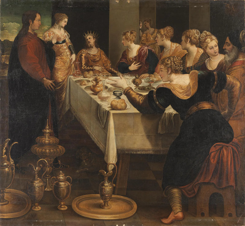 Daniel kündigt Belsazar das Ende seines Imperiums an - Jacopo Tintoretto