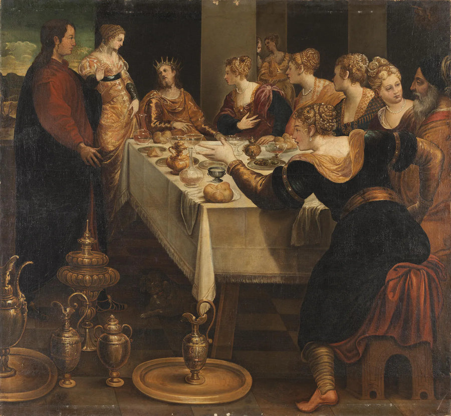 Daniel kündigt Belsazar das Ende seines Imperiums an - Jacopo Tintoretto