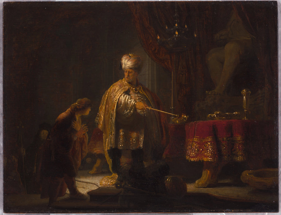 Daniel und Cyrus vor dem Götzen Bel - Rembrandt