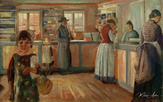 Dans la boutique du village de Vrengen - Edvard Munch - Reproductions de tableaux et peintures haut de gamme