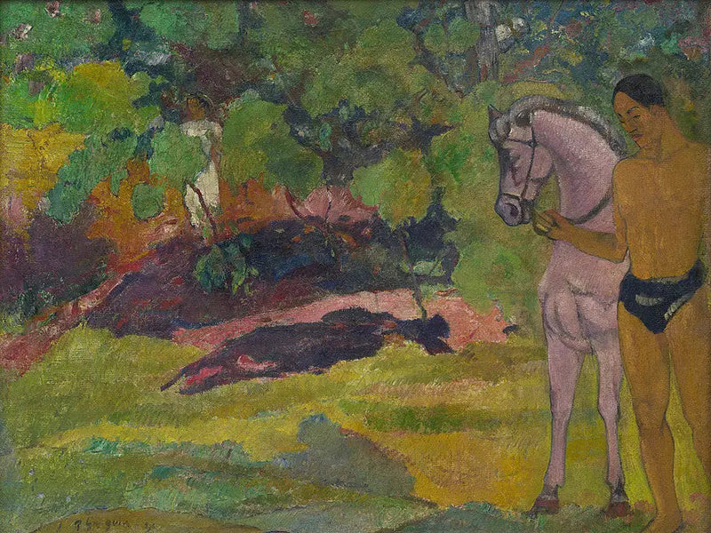 In der Vanille, Mann und Pferd - Paul Gauguin
