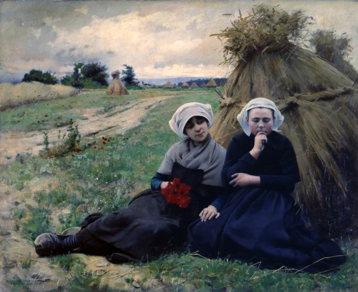 Dans le champ de coquelicots – Charles Sprague Pearce, peinture de coquelicots