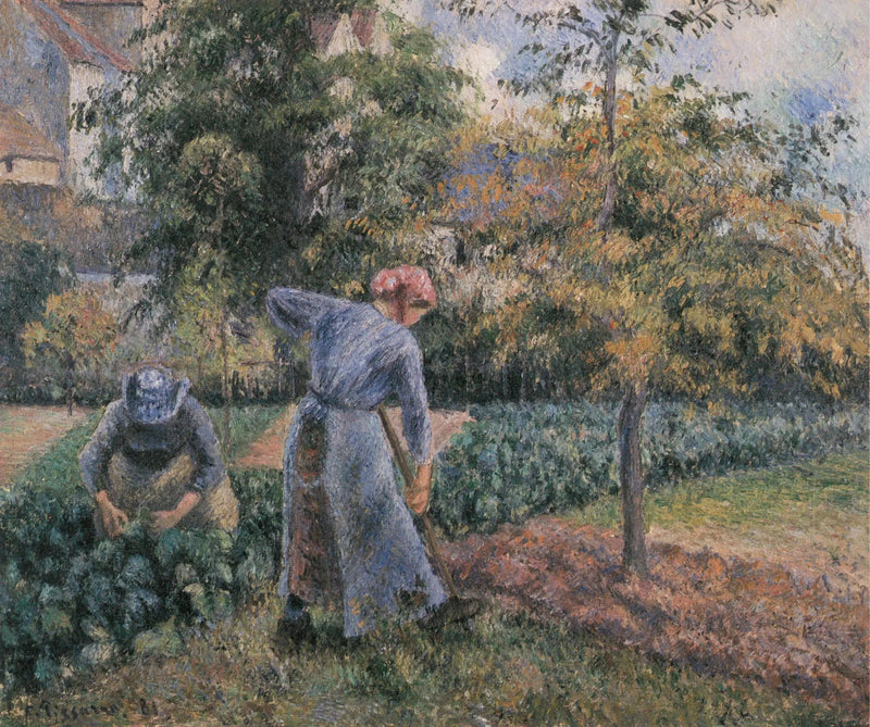 Im Gemüsegarten in Pontoise - Camille Pissarro