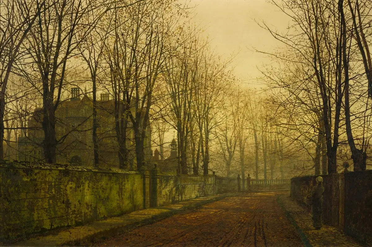 Dans les brumes dorées de l'automne - John Atkinson Grimshaw image 1 reproduction artisanale de tableau