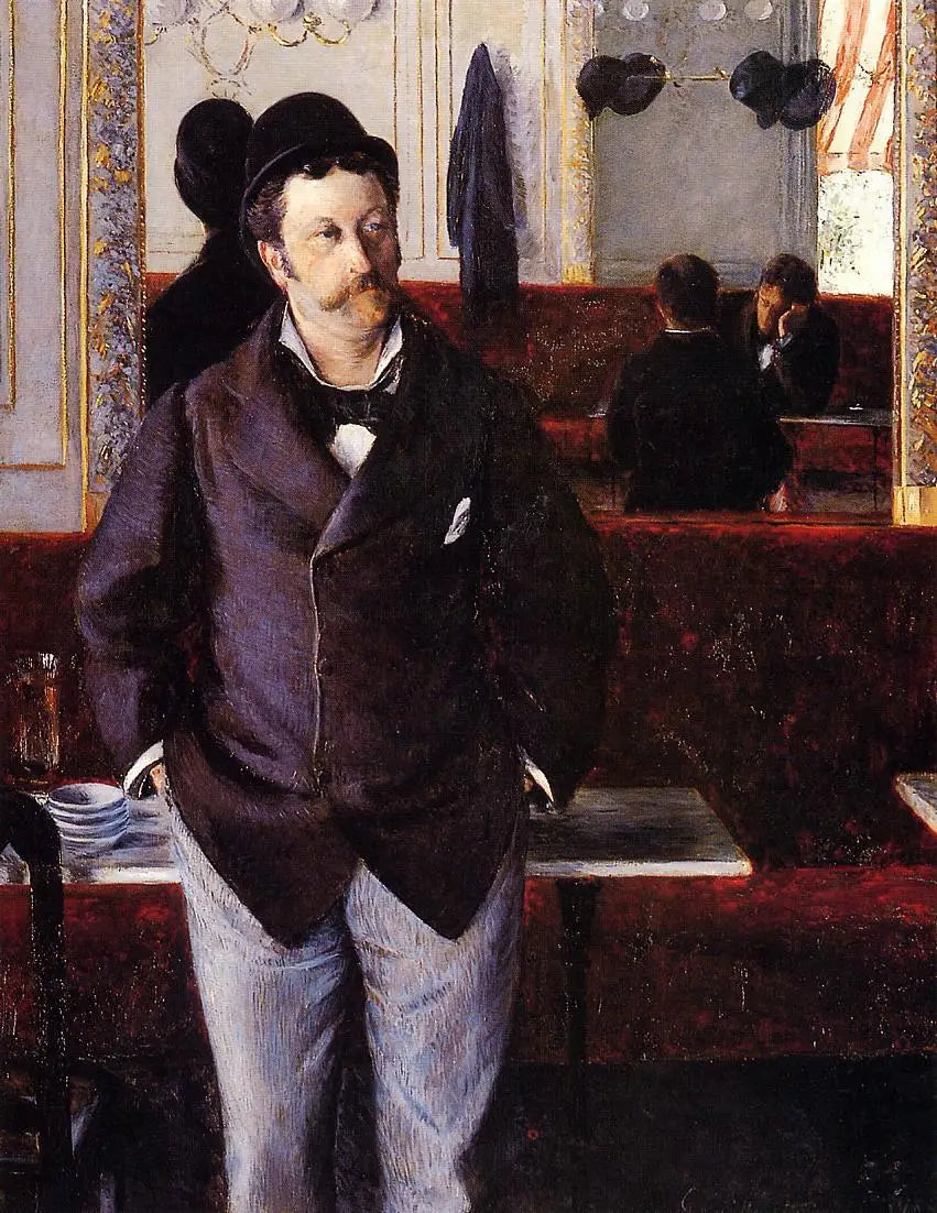Dans un café - Gustave Caillebotte image 1 reproduction artisanale de tableau