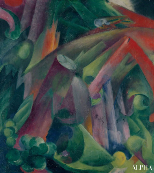 Dans une forêt avec un oiseau - Franz Marc - Reproductions de tableaux et peintures haut de gamme