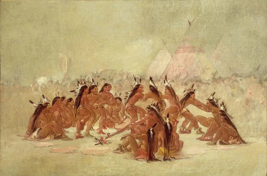 Tänze des Kalumets, Assiniboine - George Catlin