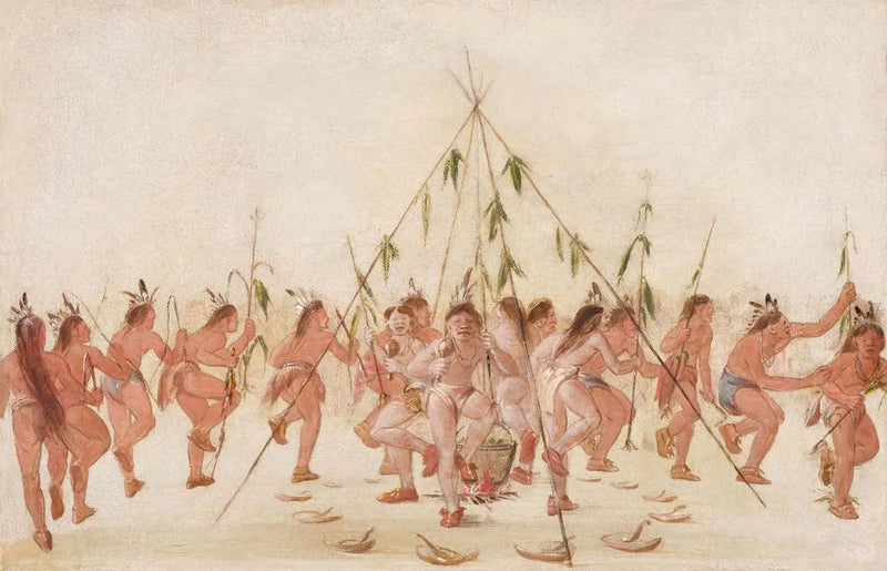 Tanz des grünen Mais, Hidatsa - George Catlin