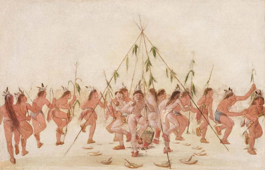 Tanz des grünen Mais, Hidatsa - George Catlin