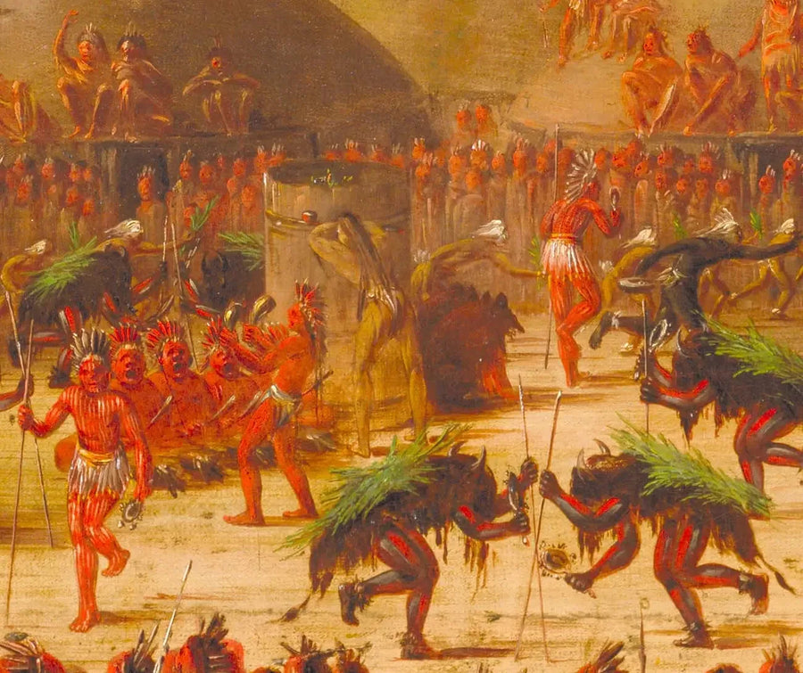 Tänze des Stiers, Mandan-Zeremonie O-kee-pa - George Catlin
