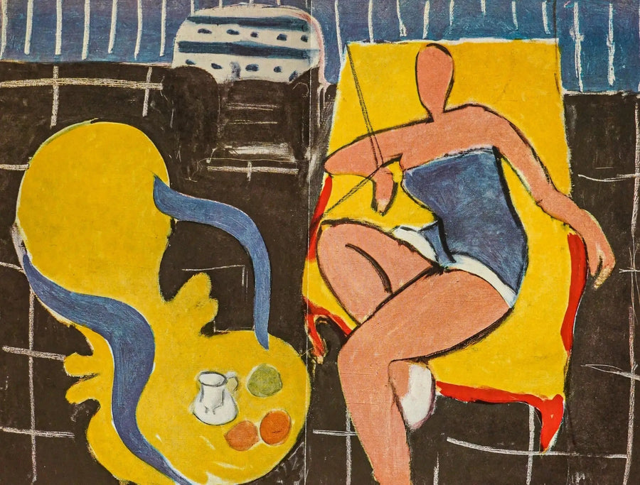 Tänzerin, schwarzer Hintergrund, Rokoko-Sessel - Henri Matisse