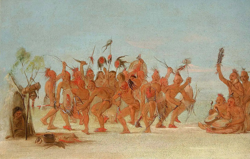 Tanzen Sie auf dem Medizinbeutel der Tapferen - George Catlin