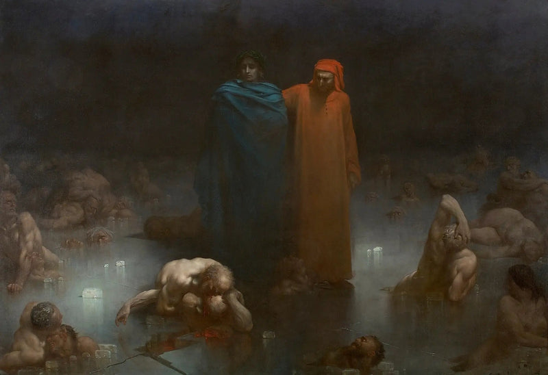Dante und Vergil im neunten Kreis der Hölle - Gustave Doré