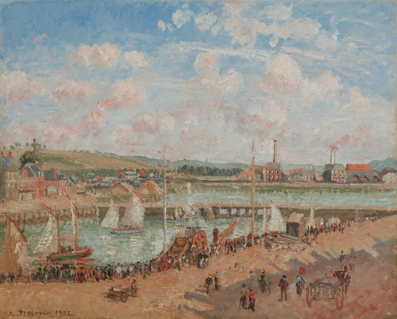 Fischerei, Dieppe, Morgen, graues Wetter - Camille Pissarro