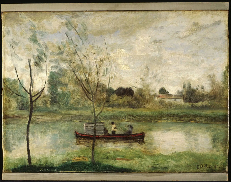 Daubigny arbeitet an seinem « Botin » in der Nähe von Auvers-sur-Oise - Jean-Baptiste Camille Corot