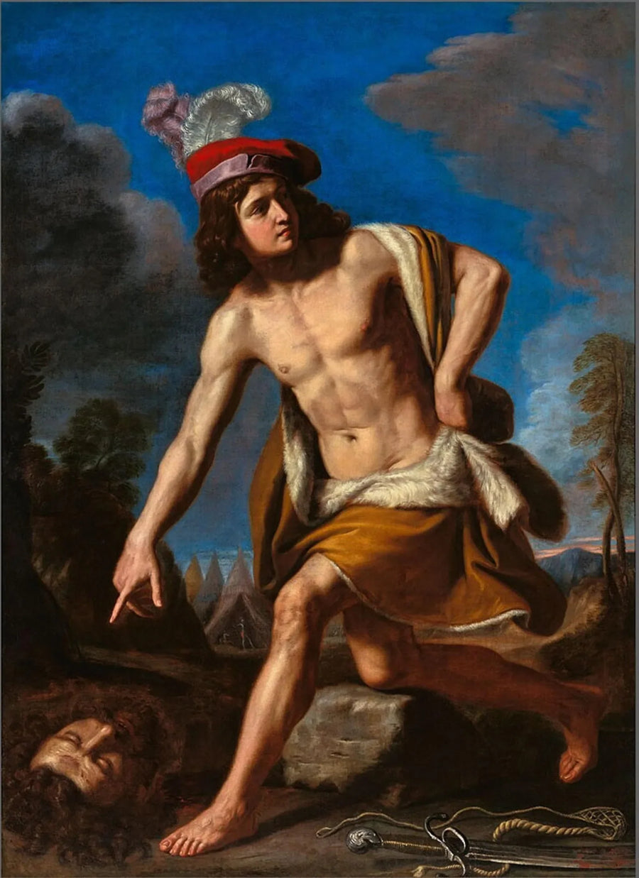 David mit dem Kopf von Goliath - Guercino