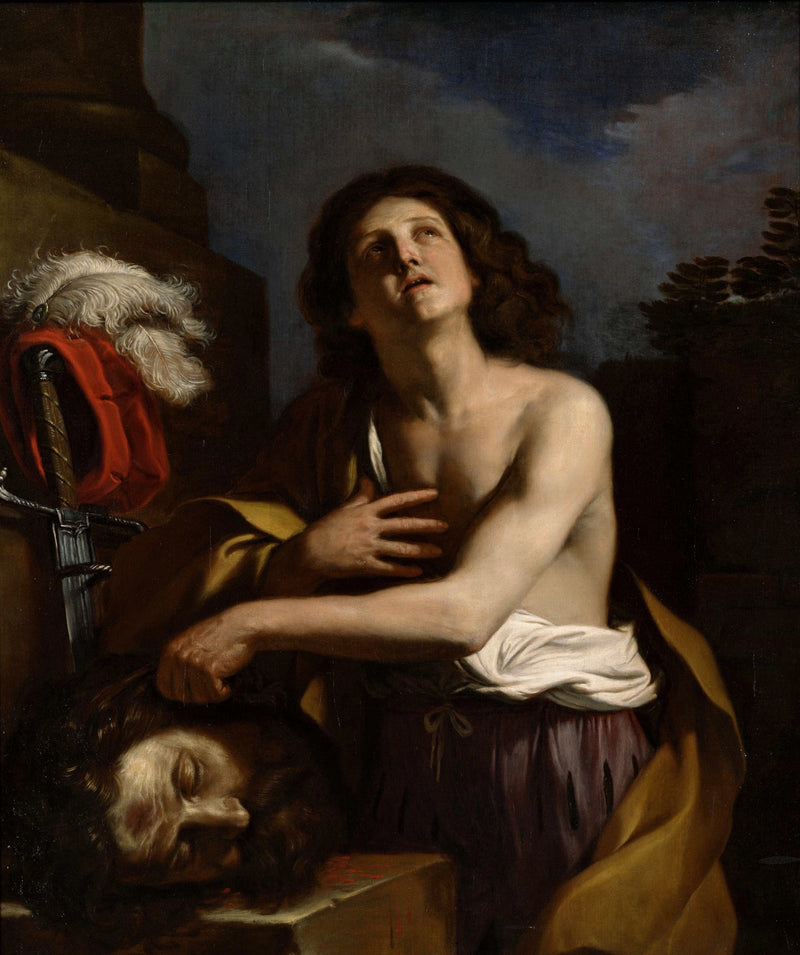David mit dem Kopf von Goliath - Guercino