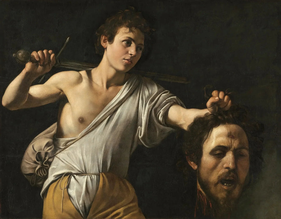 David mit dem Kopf des Goliath - Caravaggio