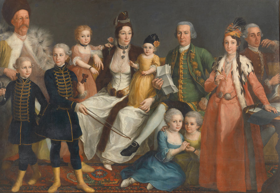 David George van Lennep (1712-97). Marchand en chef de l'usine hollandaise de Smyrne avec sa femme et ses enfants - Antoine Favray